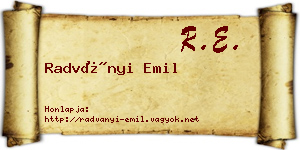 Radványi Emil névjegykártya