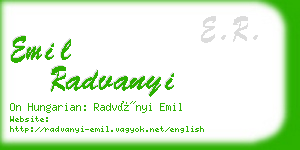 emil radvanyi business card